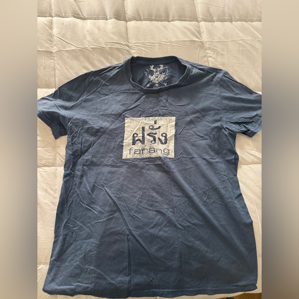 Men's Blue Graphic Farang T-Shirt